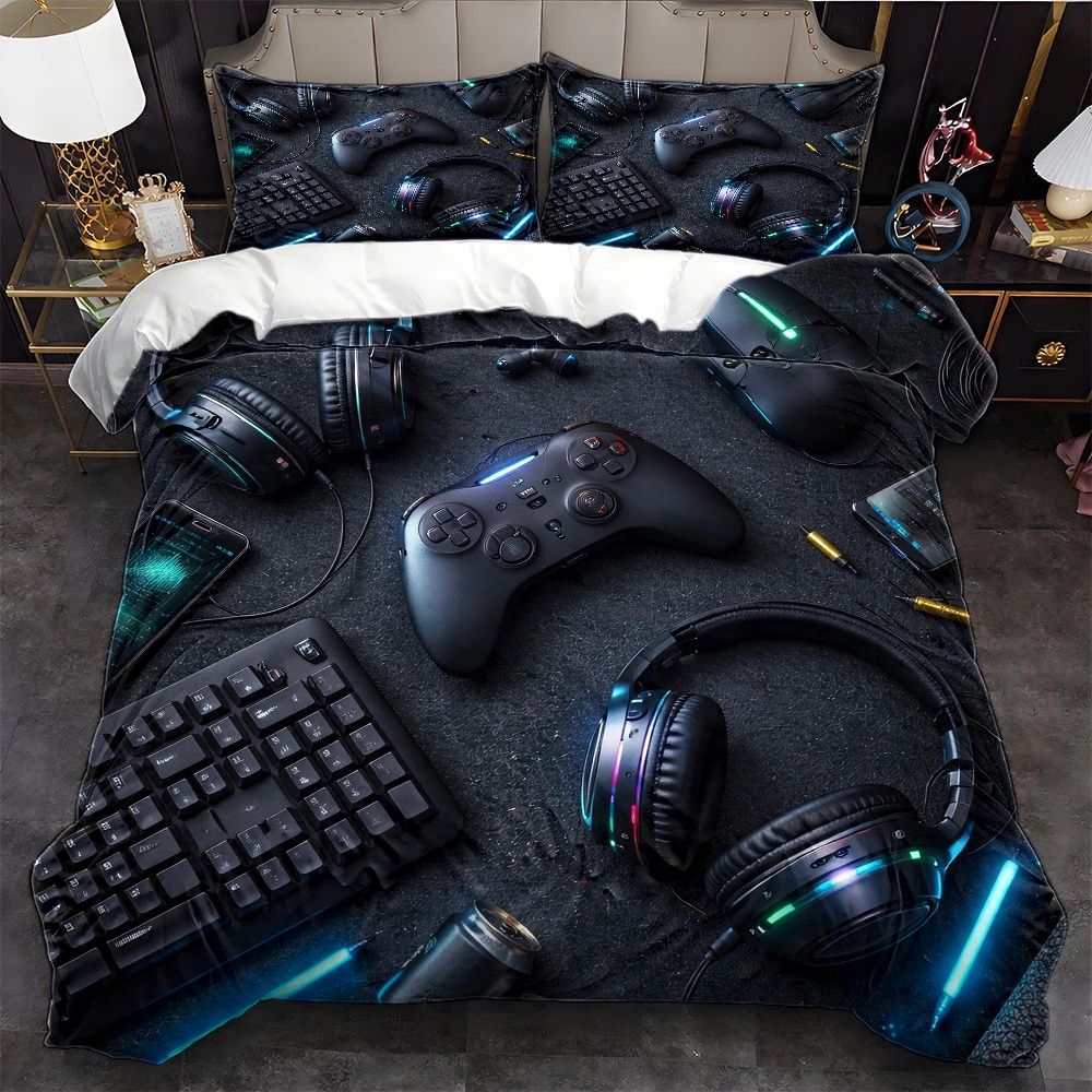 Esports Gaming Bed - 3-Piece E-Sports Style Bed Set (1*Duvet