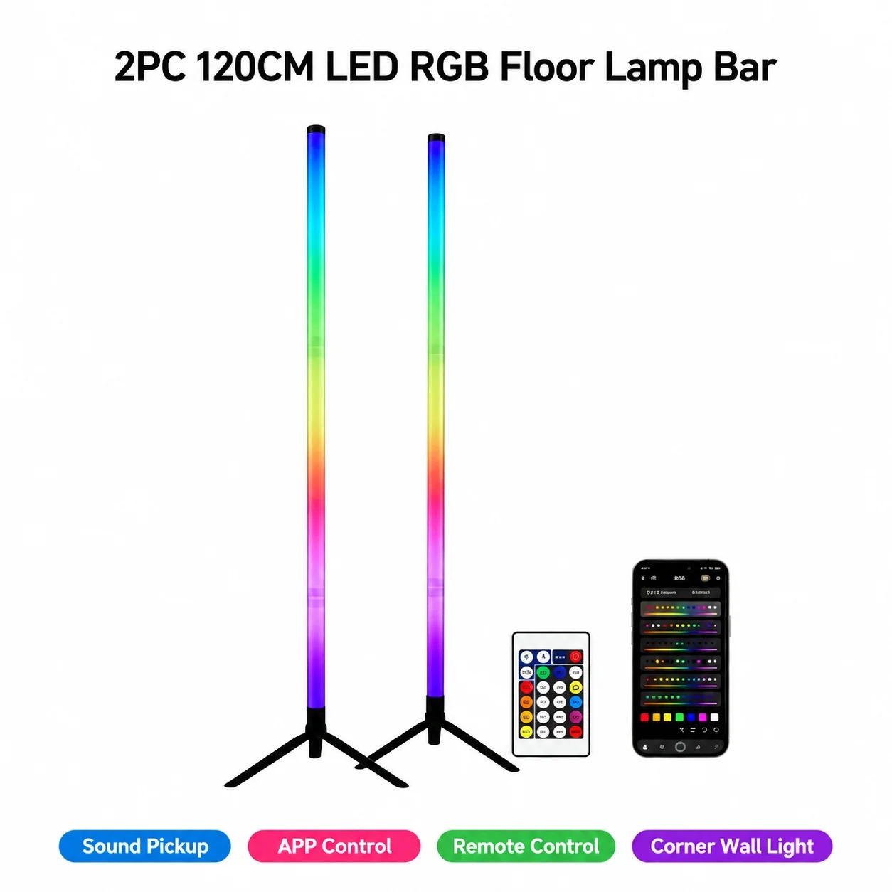 120CM RGB Corner Floor Lamp, S - Esports Gaming Setup recension och pris