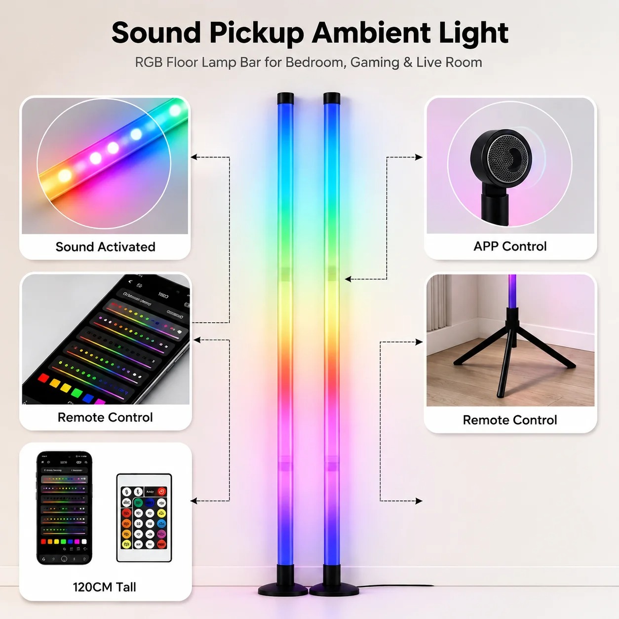 120CM RGB Corner Floor Lamp, S - Esports Gaming Setup recension och pris