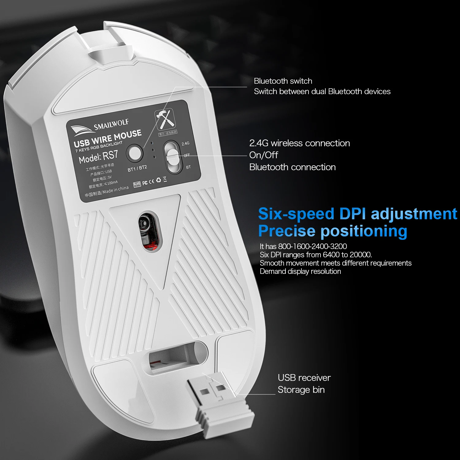 SMAILWOLF RS7 Gaming Mouse Blu - Esports Gaming Business recension och pris
