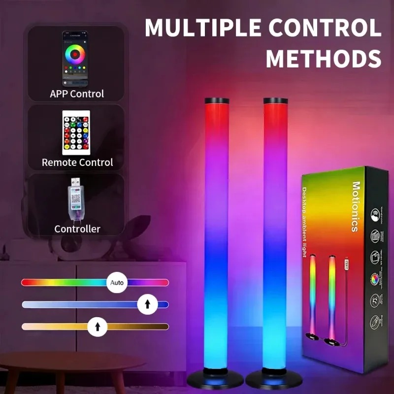 2PCS 120CM RGB Floor Lamp, Sou - Esports Gaming Setup recension och pris