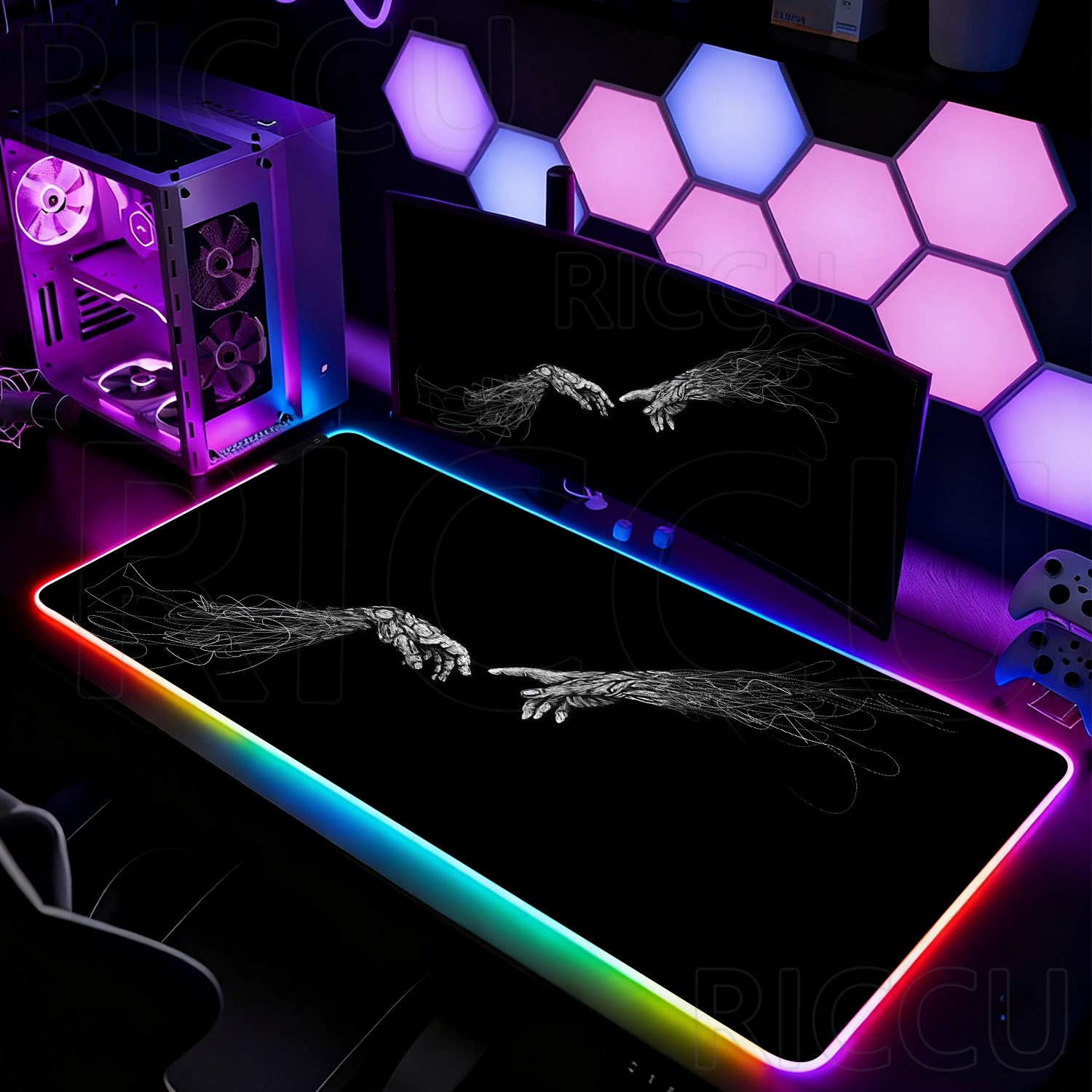 RGB XXL HD Large Black White G - Esports Gaming Setup recension och pris
