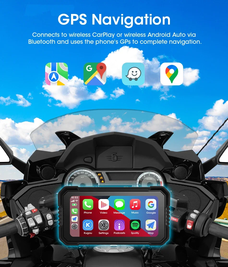 6.25 inch Motorcycle Carplay S - Dual Monitor Stand recension och pris